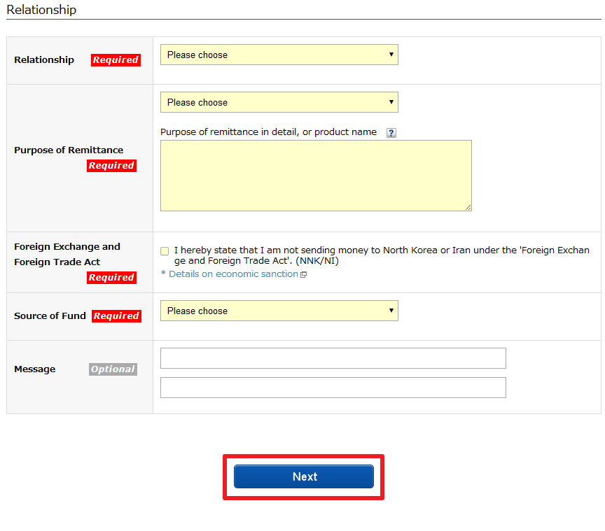 Register Beneficiary's information
